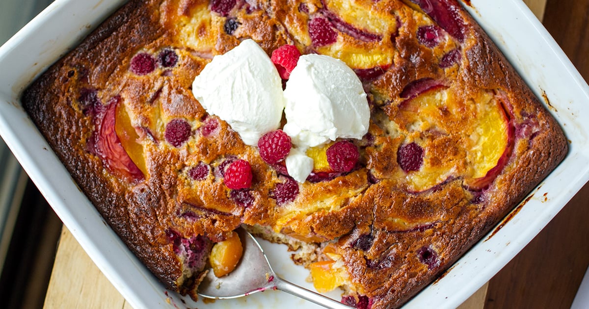 Peach & Raspberry Clafoutis (Dairy-Free, Gluten-Free)