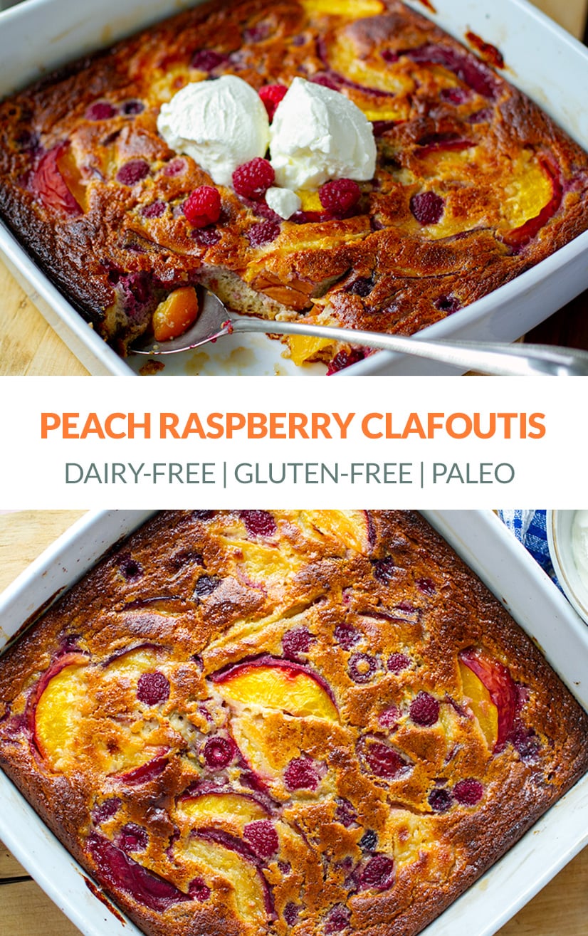 Peach Raspberry Clafoutis (Gluten-Free, Dairy-Free, Paleo-Friendly)