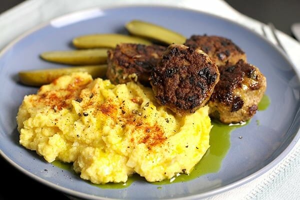 Herb & Garlic Meatballs With Cauliflower Mash | Paleo, Whole30, Gluten-free