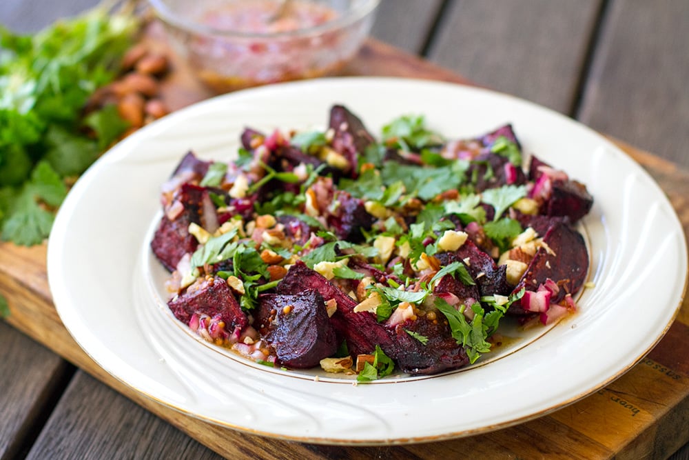 Roasted Beet Salad With Red Wine Vinaigrette