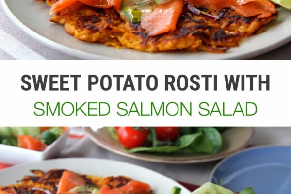 Sweet Potato Rosti With Smoked Salmon & Cucumber Salad | Paleo, Whole30, Gluten-Free