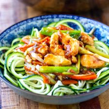Mongolian Chicken Stir Fry With Zucchini Noodles - Paleo, Gluten-free, Refined Sugar Free
