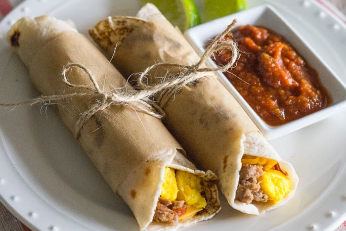 Paleo breakfast burritos