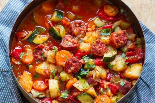 Paleo freezer chorizo and vegetable stew