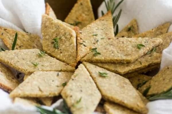 Rosemary and sesame paleo crackers