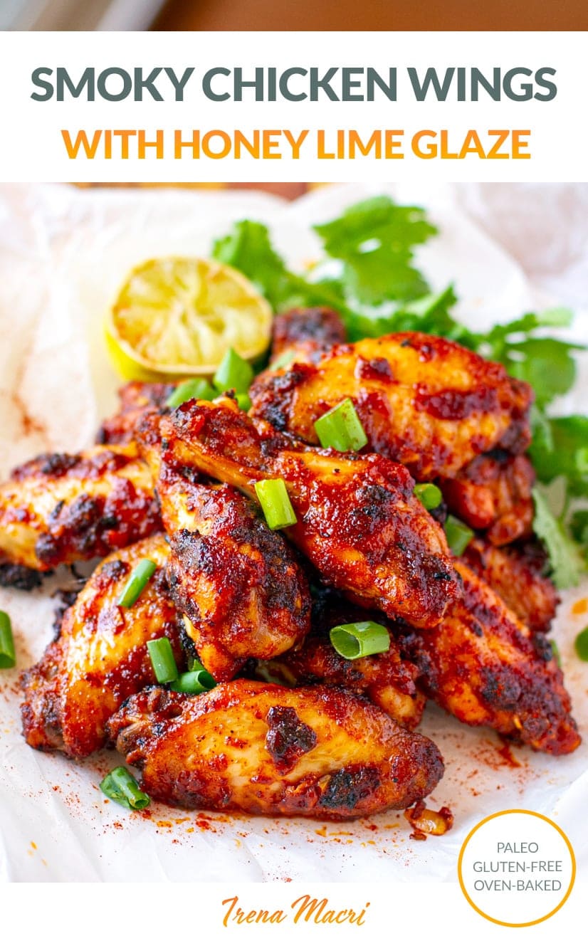Smoky Chicken Wings With Honey Lime Glaze (Paleo, Gluten-Free)