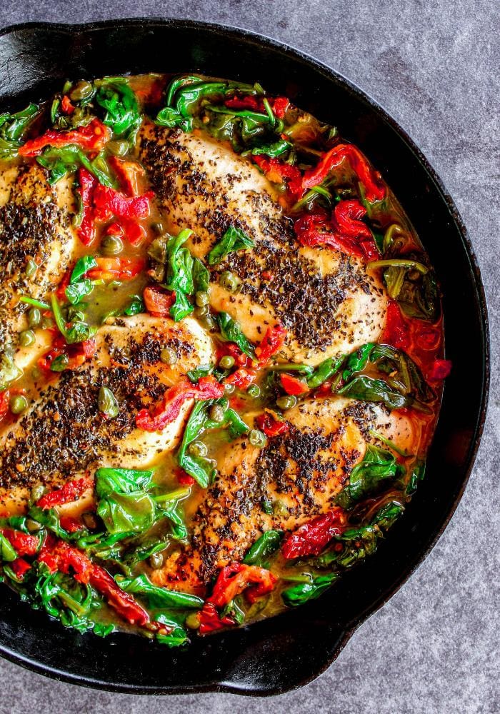 Sun Dried Tomato Lemon Chicken Skillet Recipe