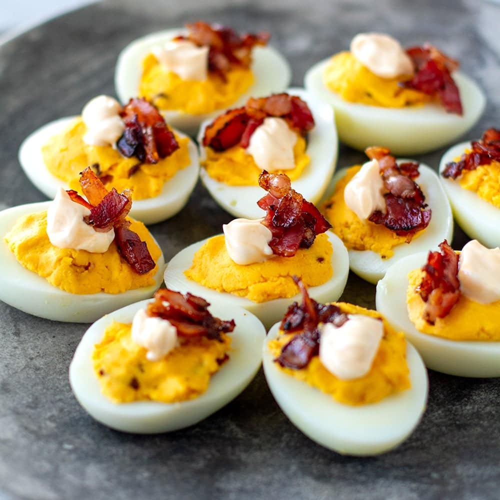 Buffalo Deviled Eggs With Crispy Bacon