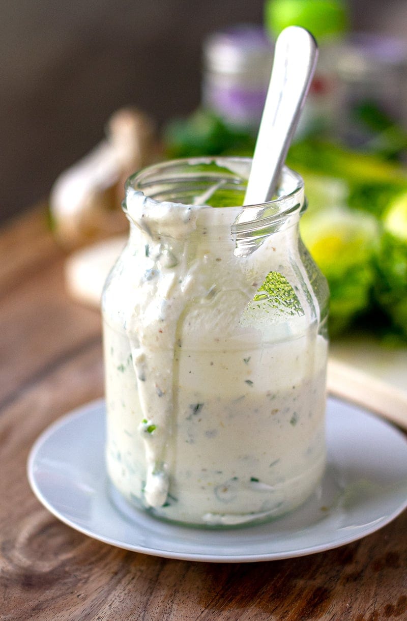 Yogurt Ranch Dressing With Fresh Herbs & Garlic