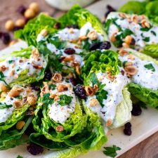 Lettuce Salad With Yogurt Ranch, Toasted Hazelnuts and Dried Cranberries