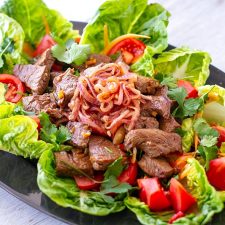 Vietnamese beef salad inspired by shaking beef recipe