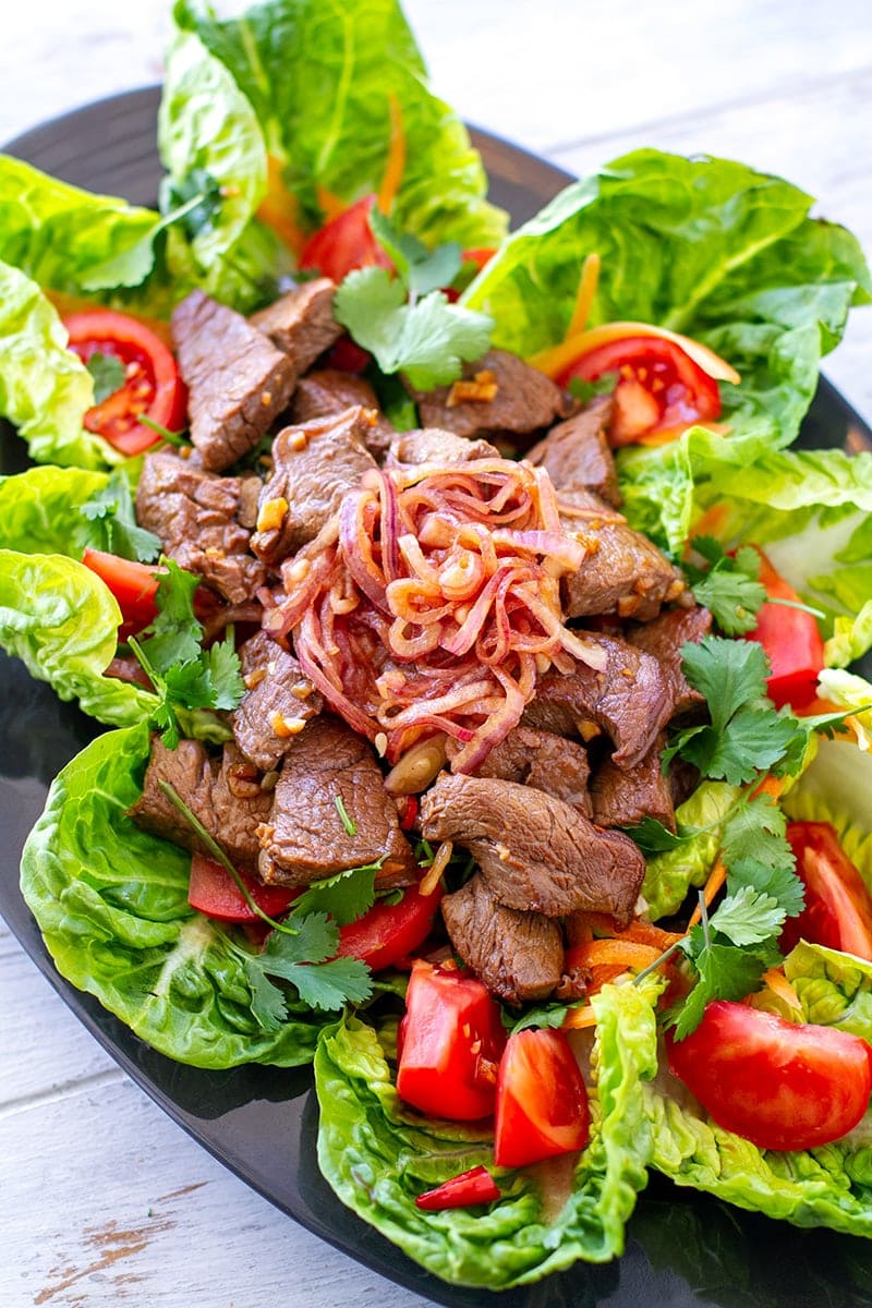 Vietnamese shaken beef salad (bu lo lac) - paleo, gluten-free recipe