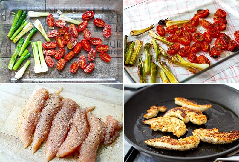 Roasting Cherry Tomatoes & Cooking Chicken For Chicken Salad