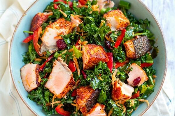 Fish Salad With Cajun Salmon & Kale