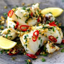 Simple Grilled Squid With Garlic, Olive Oil & Parsley