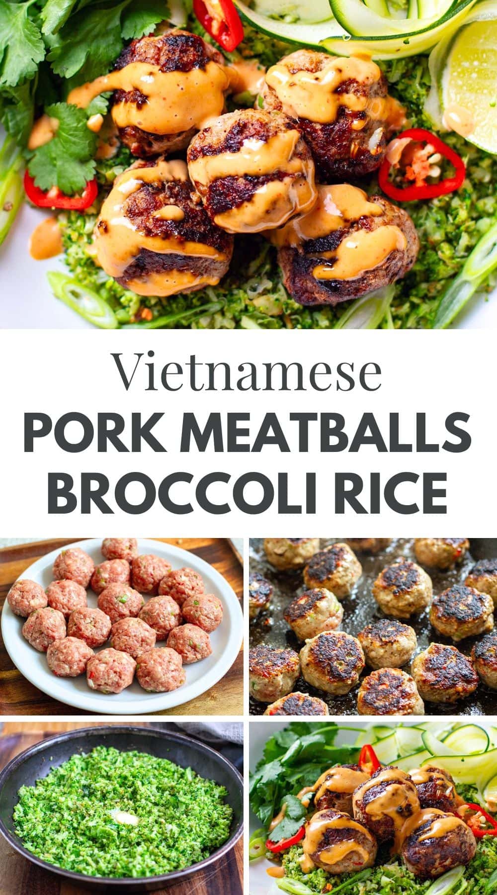 Vietnamese Meatballs With Ground Pork & Broccoli Rice