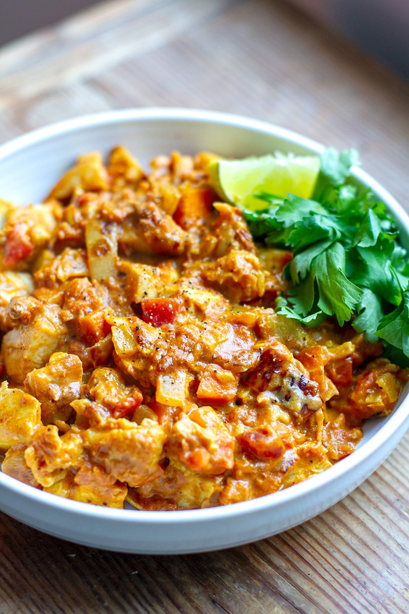 Quick Chicken Curry In A Hurry With Tomato & Coconut Sauce