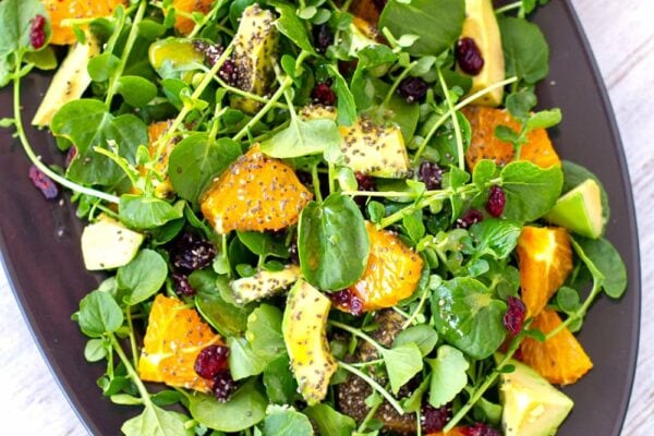 Watercress Salad Recipe With Orange, Avocado & Chia Seeds