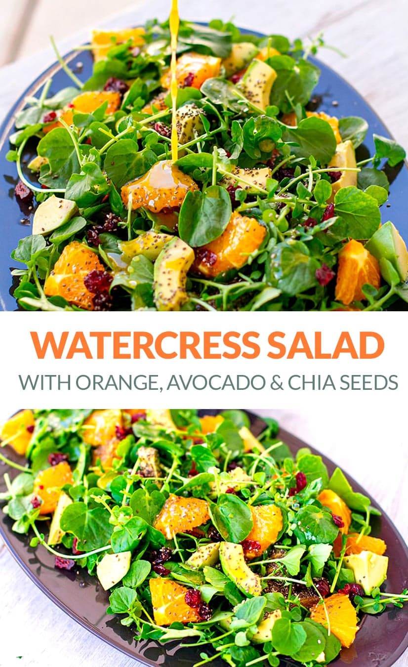 Watercress Salad Recipe With Orange, Avocado & Chia Seeds