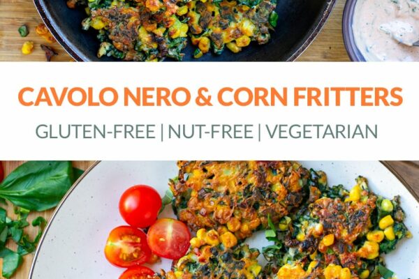 Cavolo Nero & Corn Fritters (gluten-free, nut-free, vegetarian)