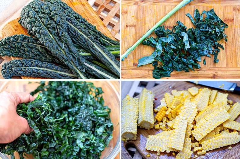 How to make corn fritters with kale