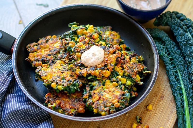 Cavolo Nero & Corn Fritters Recipe