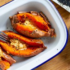 Japanese sweet potatoes with miso butter