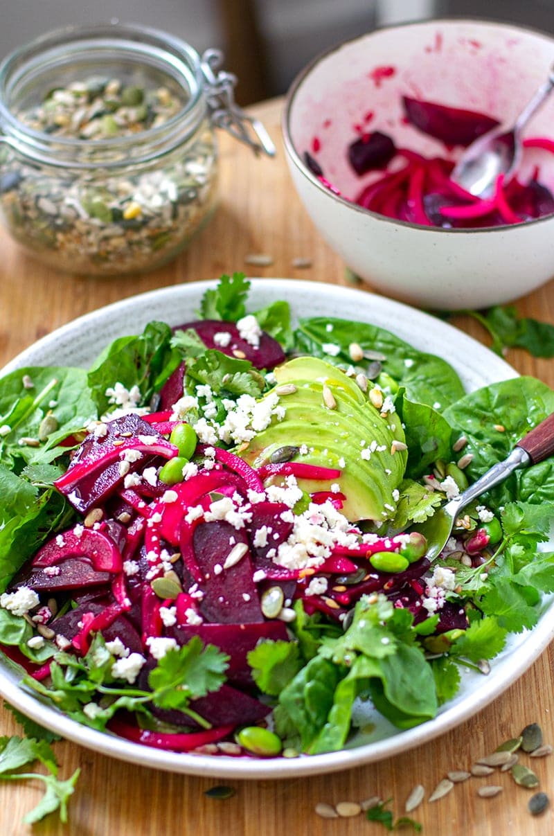 Beet Avocado & Edamame Salad 