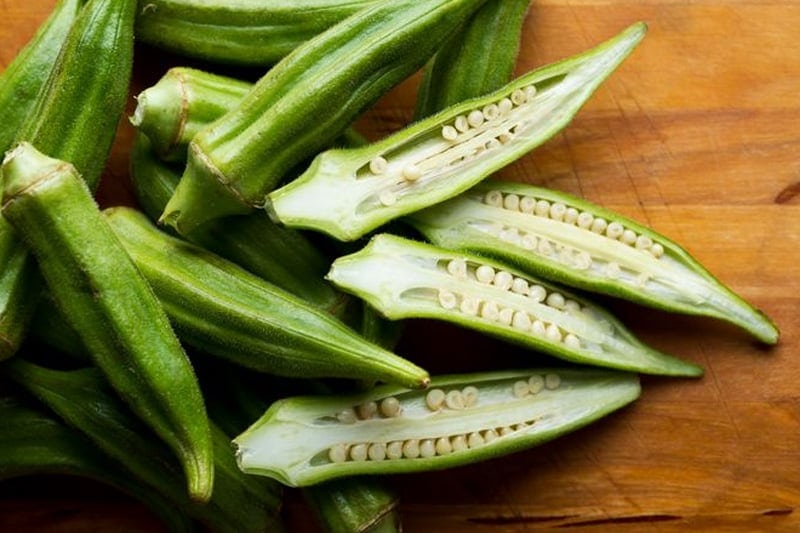 Okra Benefits - sliced okra in halves