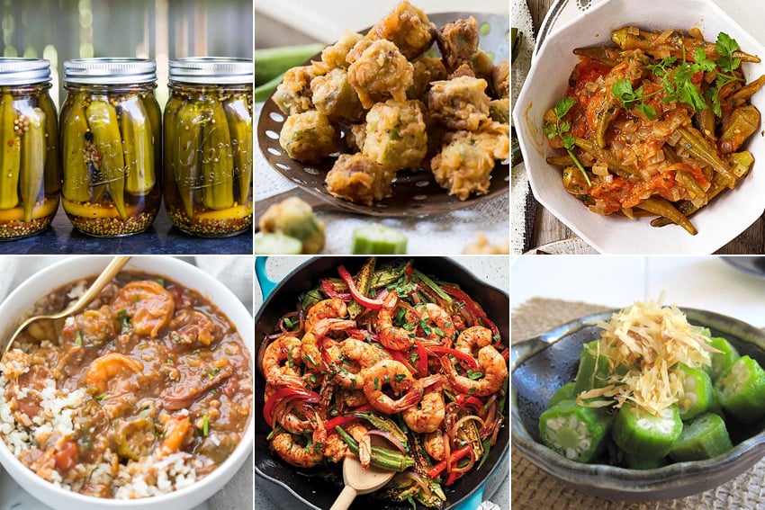 Okra recipes to try - pickled okra, soup, stew, gumbo, fried