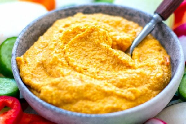 Pumpkin Hummus Dip With Cashews & Tahini (Paleo, Vegan)