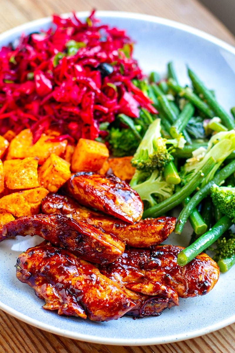 Rainbow chicken dinner (gluten-free, grain-free, paleo)