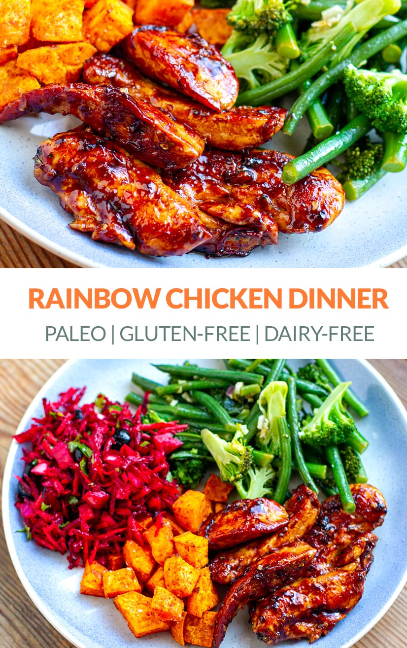 Healthy Rainbow Chicken Dinner (Paleo, Gluten-Free, Whole30)
