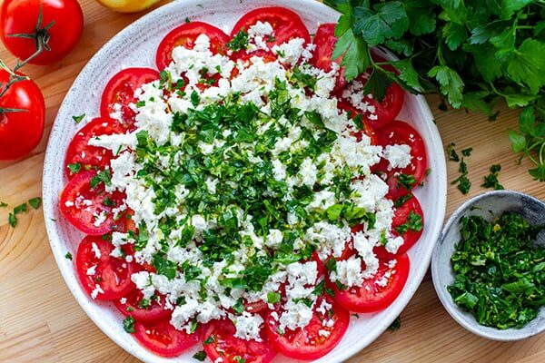 Tomato Ricotta Salad With Herbs & Lemon