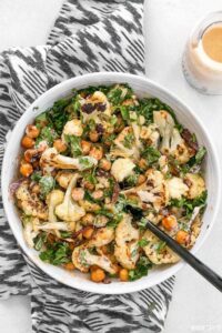 Roasted Cauliflower Salad with Lemon Tahini Dressing