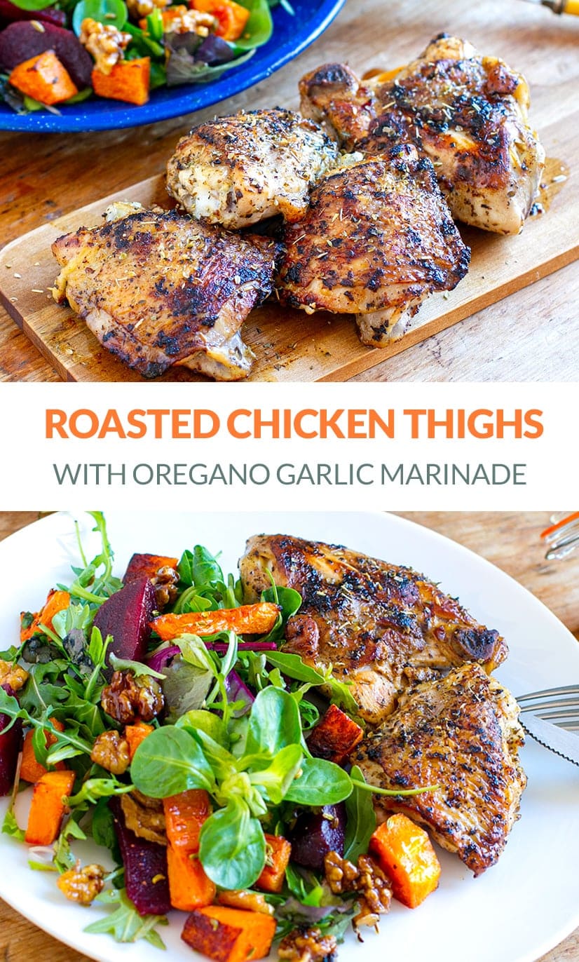 Roasted Chicken Thighs With Oregano Garlic