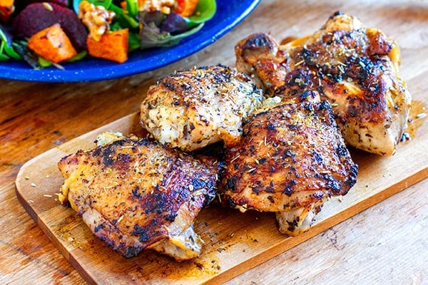 Roasted Chicken Thighs With Oregano Garlic Marinade