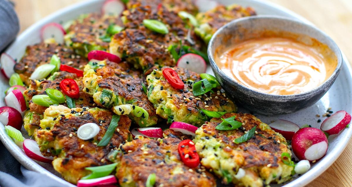 Prawn Fritters With Spicy Sriracha Mayo (Gluten-Free, Paleo)