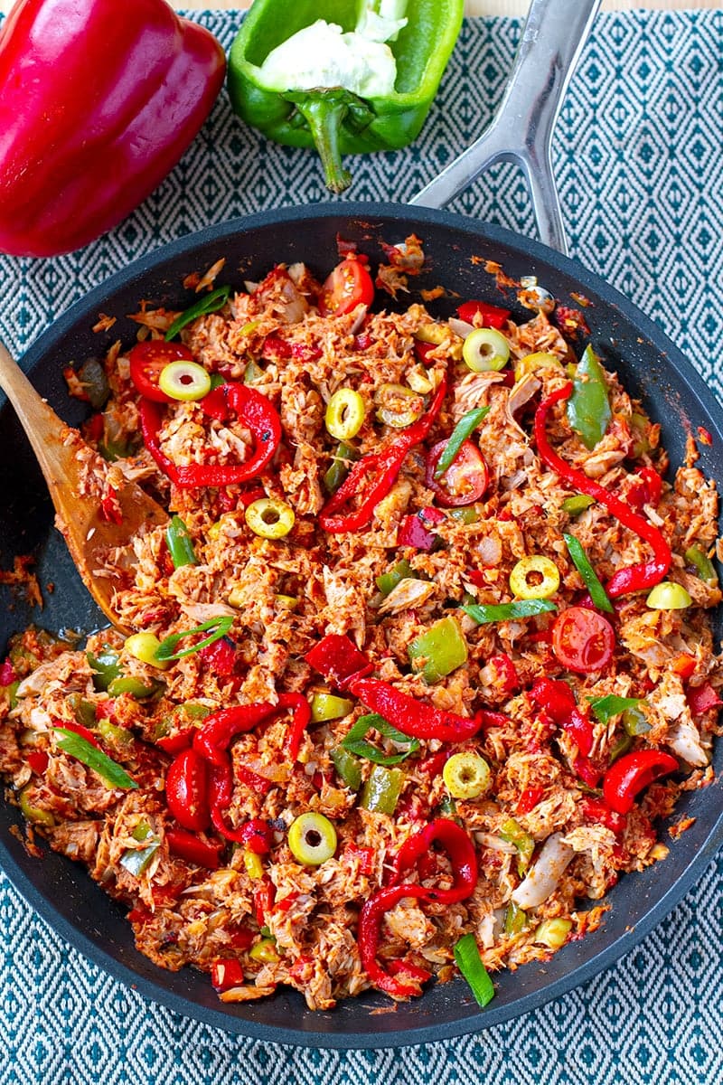 Tuna Empanada Filling With Tomatoes, Peppers & Olives