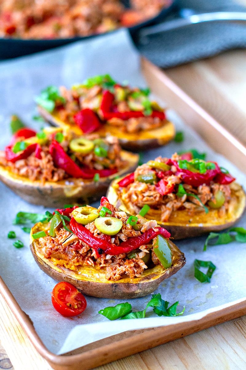 Stuffed Sweet Potatoes With Tuna Filling