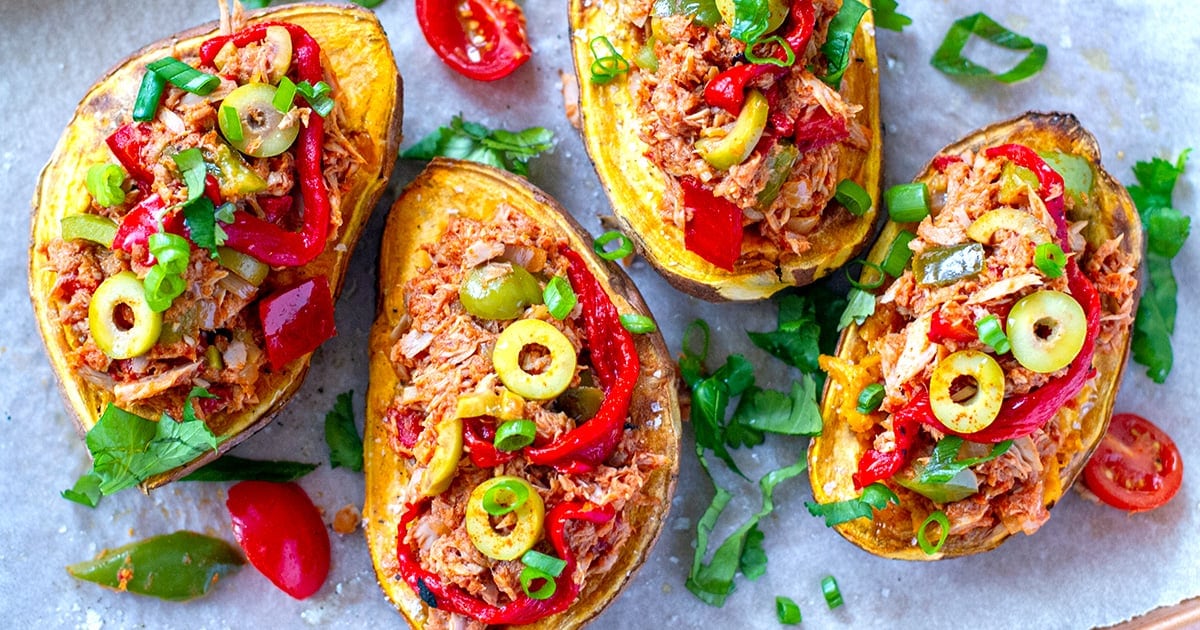 Tuna Stuffed Sweet Potatoes