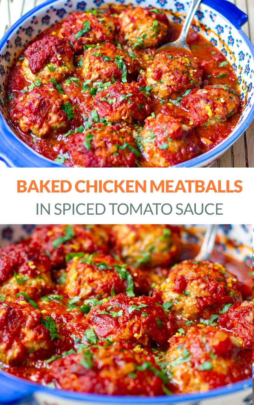 Baked Chicken Meatballs in Spiced Tomato Sauce (Whole30, Paleo, Keto)