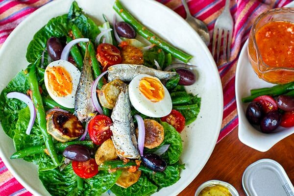 Nicoise Salad With Sardines & Sun-Dried Tomato Dressing