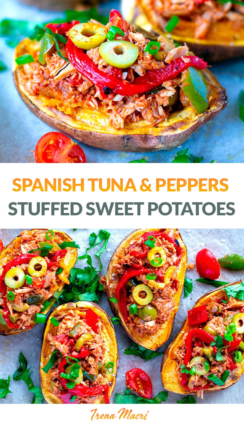 Stuffed Baked Sweet Potatoes With Spanish Tuna & Peppers