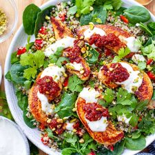 Chicken quinoa salad with honey harissa