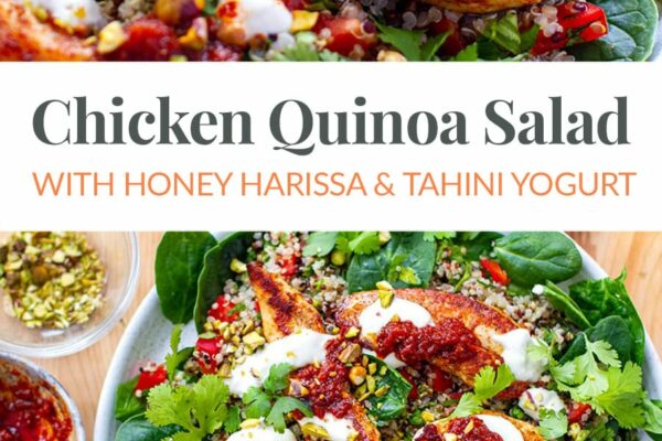 Chicken Quinoa Salad With Honey Harissa & Tahini Yogurt