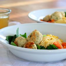 Chicken meatball soup for kids
