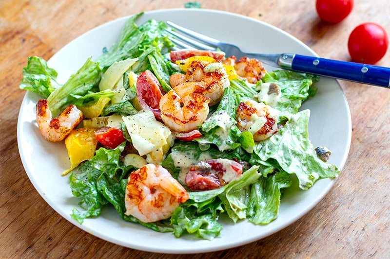 Keto Shrimp Caesar Salad Recipe