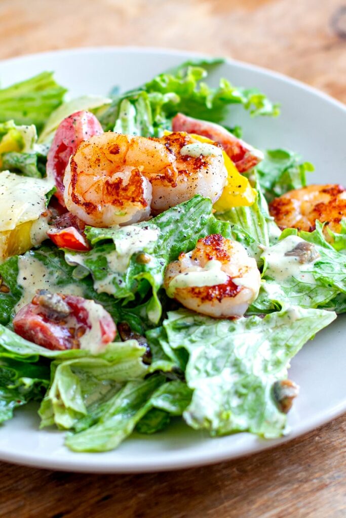 Keto Shrimp Caesar Salad Recipe