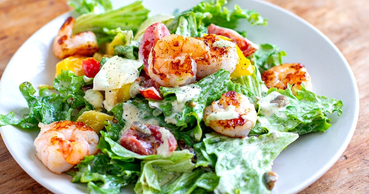 Shrimp Caesar Salad (Gluten-Free, Low-Carb)